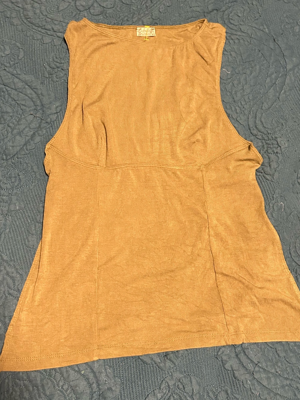Olive Green Free People Backless Tank Top